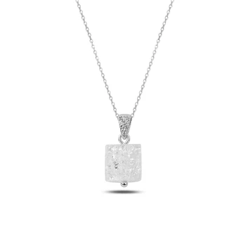 

KUTAYDAN White Cube Necklace 925 Sterling Silver