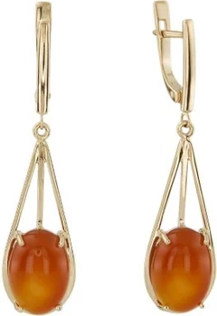

Aloris earrings with 2 carnelian red gold