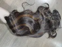 ALAN EATON-Peluca de cabello sintético para mujer afroamericana, cabellera artificial largo ondulado con flequillo, color negro, marrón y dorado, resistente al calor
