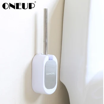 

ONEUP TPR Silicone Toilet Brush Wall-mounted Or Floor-Standing Bathroom Toilet Cleaning Brush With Holder Set Toilet Bowl Brush