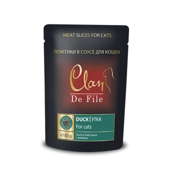 

Clan De file D/Cats 85g, tug, with duck and green in sauce 12 PCs.