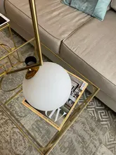 Pendant-Lights Hanging-Lamp Hoop Glass-Ball Industrial-Decor Gold Living-Room Modern Led