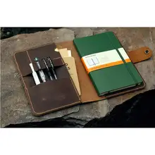 Персональный кожаный чехол moleskine с держателем для ручек, пользовательский кожаный чехол для больших журналов moleskine volant cahier journal notebook