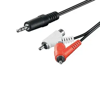 

Cable de audio estereo 2x RCA macho a Jack 3.5 mm macho 1.5 M Negro