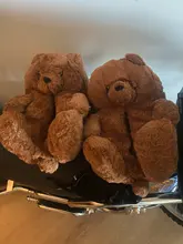 Zapatillas de casa afelpadas de oso de peluche para mujer, calzado para estar en casa, marrón, suave, antideslizante, de piel sintética, bonitas y esponjosas, Zapatillas de casa, cálido para invierno