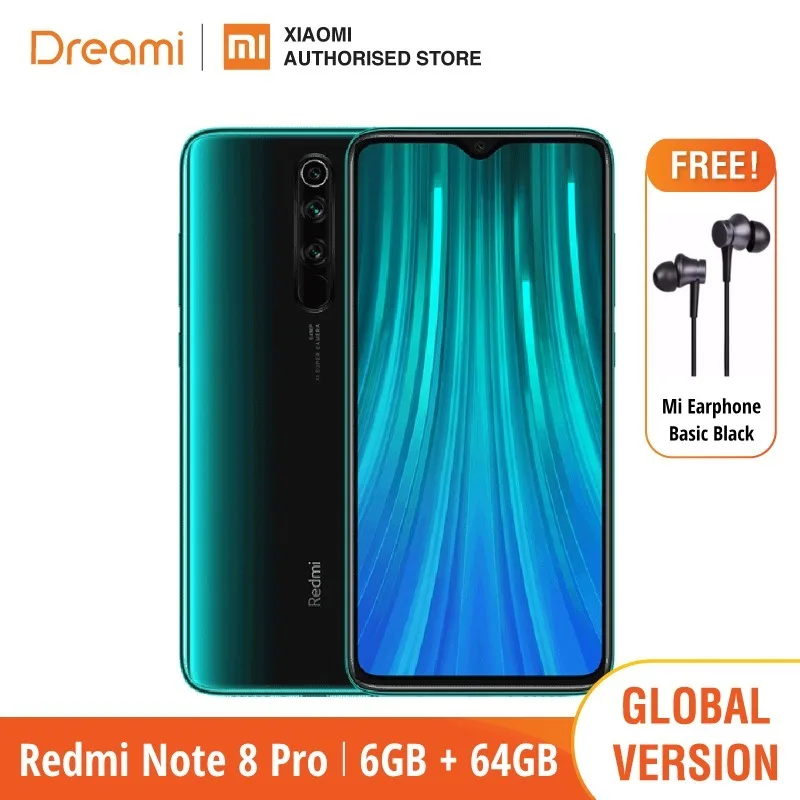 Global Version Xiaomi Redmi Note 8 PRO 64GB ROM 6GB RAM (Brand New / Sealed), note8 pro Smartphone Mobile