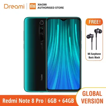 Перейти на Алиэкспресс и купить Глобальная версия Xiaomi Redmi Note 8 PRO 64 Гб rom 6 Гб ram (последнее поступление!), note8 pro Мобильный смартфон, телефон, Смартфоны