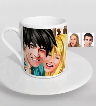 

Personalized Valentine Caricature Of Turkish Coffee Fincanı-34