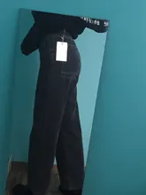 Women Jeans Cargo-Pants Wide-Leg Gray Loose Blue Girl Baggy High-Waist Straight Casual