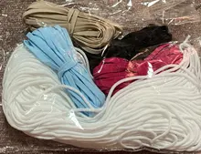 Cinta elástica de goma para mascarilla, cordón de aceite para colgar en la oreja, accesorios de ropa de protección, DIY, 5MM, 5 yardas