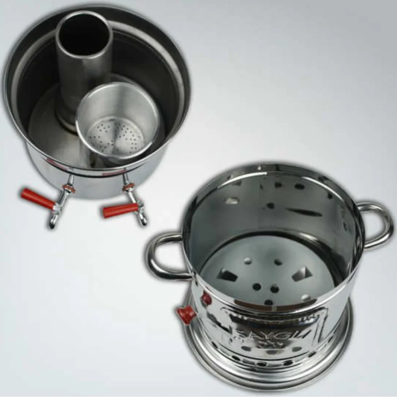 Чайник Samovar из нержавеющей стали для кемпинга охоты пикника кофе чая супа 3 5 Lt /