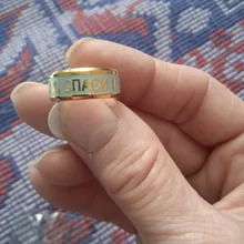 Sifisrri 8mm Acero inoxidable religioso Jesús Cruz anillo ruso Dios nos banda Anillos para los hombres las mujeres joyería cristiana Anillos