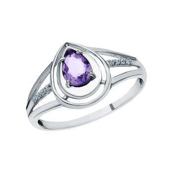 

Silver ring with cubic zirconia sunlight sample 925