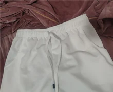 Pantalones cortos blancos de poliéster de estilo japonés para hombre, pantalones deportivos para correr, informales, con cintura elástica, sólido, ropa estampada de verano