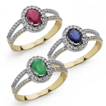 

GOLD RING BICOLORPIEDRA COLOR 6X4 (1 pc