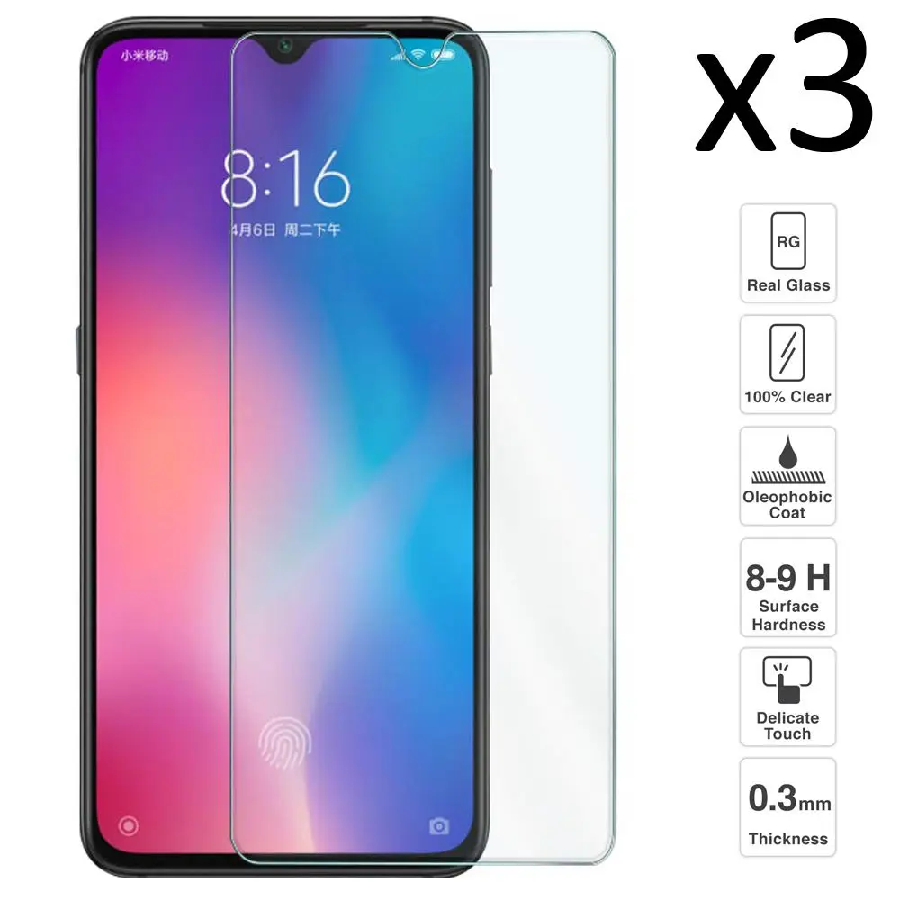 Xiaomi Mi9 набор из 3 предметов закаленное стекло для защиты экрана от царапин