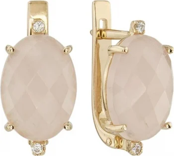 

Aloris earrings with quartz and cubic zirconia in red gold