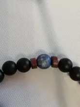 Pulsera de cuentas estilo tibetano para hombre, brazalete de abalorios, piedra de luna, diseño lava, buda, budista, chacras