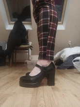 Zapatos de tacón alto cuadrados para mujer, plataforma con hebilla en la boca, zapatos de punta redonda, para primavera y verano