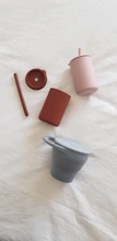 Taza de tentempié de silicona para bebé, contenedor de comida portátil, recipiente para aperitivos, sin BPA, tapa suave de silicona, nuevos colores