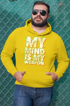 

Angemiel Wear My Mind Is My Weapon Yellow Men 'S Hooded Sweatshirt