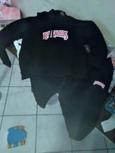 Conjunto de ropa deportiva para hombre, chándal masculino de marca de moda con forro polar y sudadera gruesa y cálida