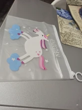 Bolsa de documentos de PVC transparente con dibujos de unicornios y leopardo, carpeta de archivos, organizador de papelería