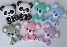 Chenkai-mordedor de silicona para coche, elefante, Koala, teléfono, flamenco, conejo, chupete para bebé, colgante de dentición simulada de grado alimenticio, 10 Uds.