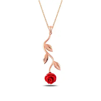 

Angemiel 925 Silver Rose Necklace-Rose Gold Plated