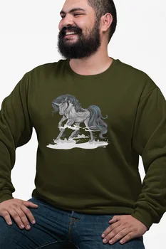 

Angemiel Wear Dark Color Unicorn Green Men 'S Sweatshirt