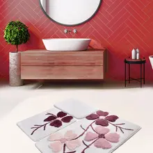 Коврик для ванной | коврик для ванной, Нескользящие Противоскользящие коврики, розовый 3л набор 60X100 cm-50X60 Cm-40X60 см