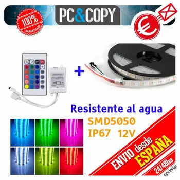 

5 meters RGB LED strip 12V IP67 + controller + SMD5050 14.4 w/meter