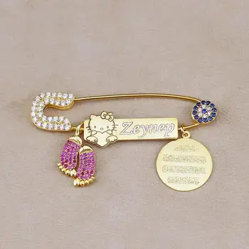 

Personalized Name Customized baby Brooches pin ayat alkursi Jewelry Birthday Gifts Custom Brooches pin