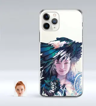 

Personalized Women 'S Abstract Caricature of iPhone 11 Pro Slim Transparent Silicone Phone Kapağı-3