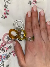 HUANZHI-Conjunto de anillos redondos de resina acrílica para mujer, colorido, Diamante de imitación cuadrado geométrico, regalo de viaje, 2021