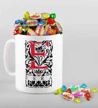 

Personalized Letter Mug and Haribo Candy Gift Seti-7