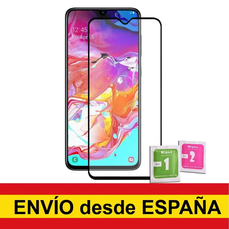 Закаленное стекло протектор для SAMSUNG GALAXY A40 черный Передний Полный