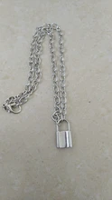 Cadena de eslabones Punk para mujer, colgante con candado de color dorado y plateado, joyería Punk