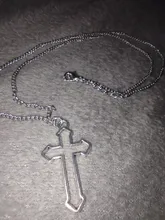 Collar con colgante gótico de Cruz hueca para hombre y mujer, collar de estilo callejero, Color plateado, regalo, joyería de cuello al por mayor