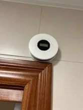 ANPWOO 2 en 1 pantalla LCD de monóxido de carbono y de humo Detector de Combo de la batería operado de alarma de CO con LED luz intermitente de sonido de advertencia