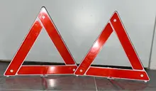 1x Triángulo reflectante señal de advertencia plegable coche rojo peligro desglose advertencia soporte de la UE de emergencia portátil de estacionamiento Rack Reflector