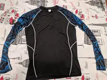 Camiseta con estampado 3D de lobo para hombre, medias de compresión para correr, camiseta transpirable de manga larga, ropa deportiva Rashgard para gimnasio y ciclismo