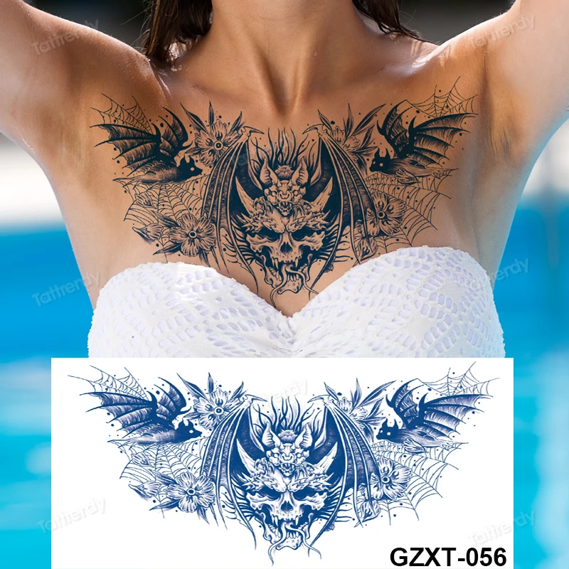 Waterproof Angel Wings Temporary Tattoo For Men Large Shoulder, Chest, And Body  Tattoo Stickers With Sexy Pattern Fake Boys Make Up Z0403 From Misihan09,  $4 | DHgate.Com