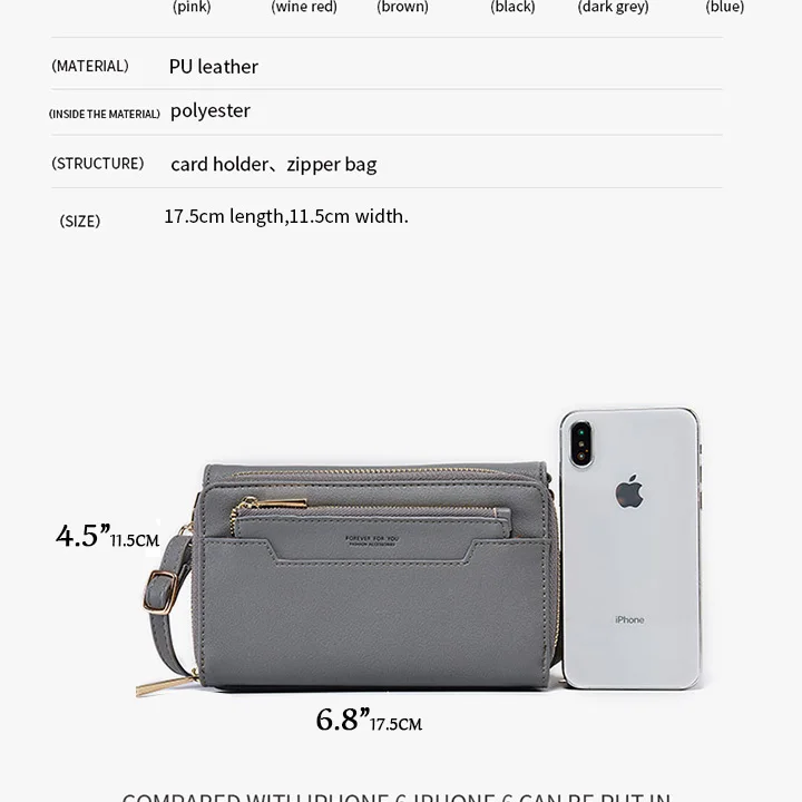Сумки-мессенджеры через плечо женские сумки через плечо phonebag Sling Lady girl из искусственной кожи Модный кошелек дизайн черного цвета