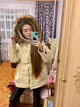 Winter Jacket Coat Parkas Fitaylor Zipper-Down Natural Women Outerwear Snow Warm Thick