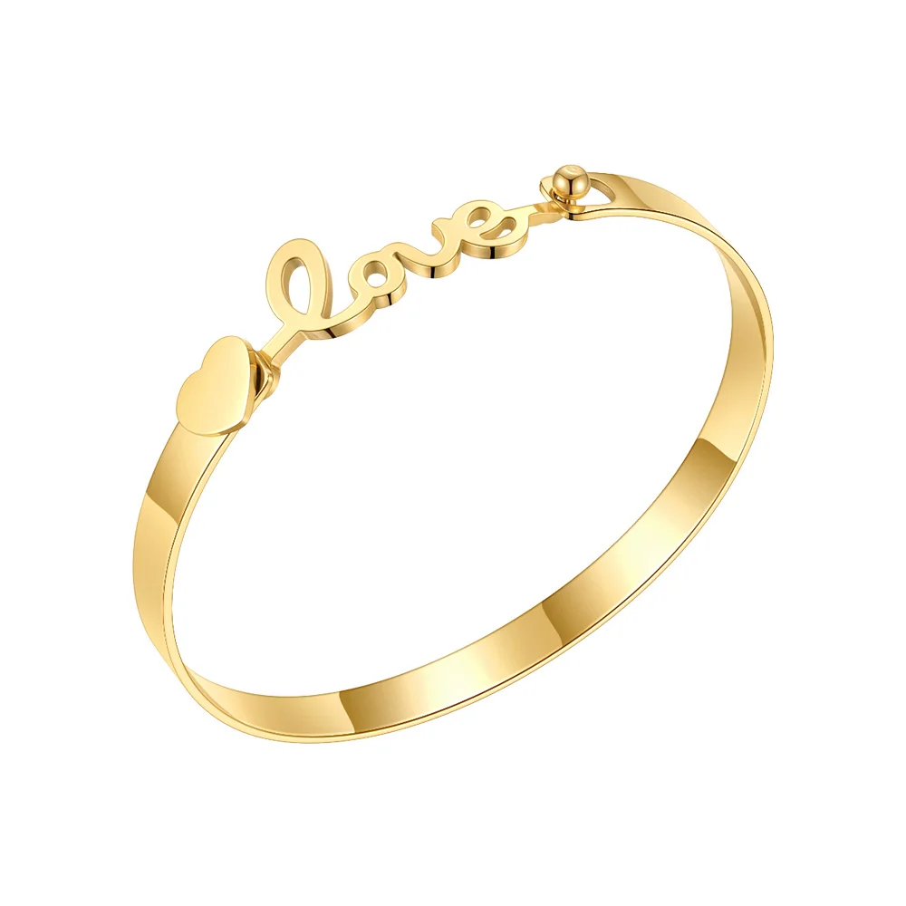 ENFASHION Stainless Steel Letter Bangle Gold Color Bracelet For Women Fashion Jewelry Initial Bracelets Set Pulseras Mujer B2271 9