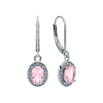 

Silver earrings with morganites and cubic zirconia sunlight sample 925