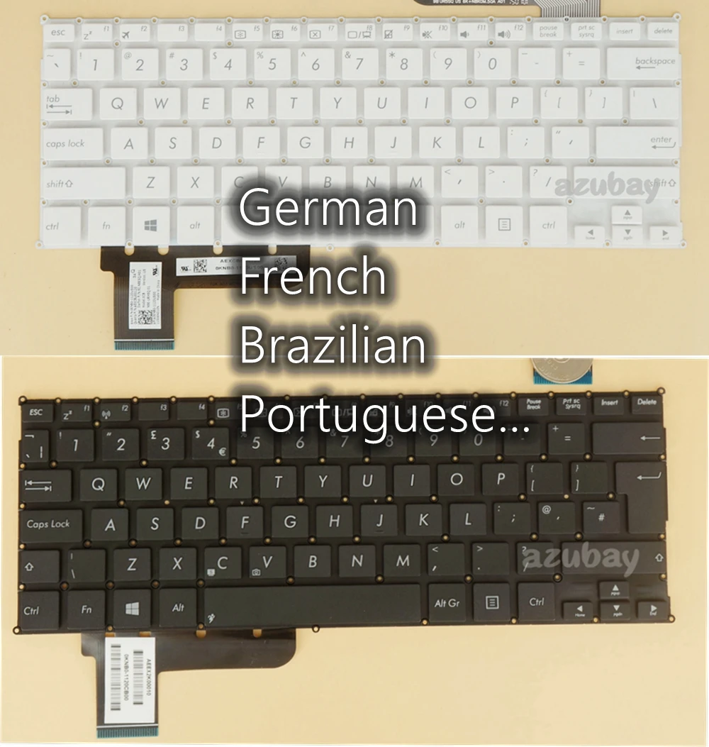Teclado Alemão Português Francês Brasileiro para Asus S200e T200ta T300fa Tp200sa X201e X202e X205 X205t X205ta X206ha