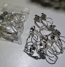 Palanca francesa de 8, 10, 12, 14, 16, 18, 20 y 25mm, pendiente de cabujón, ajuste de pendiente, Base Blanco, camafeo, bandeja para engastes para suministros de joyería