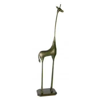 

Giraffe figure large metal with pedestal Wood. Measures: 107x18x23 cm.